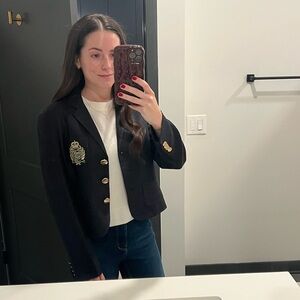 LIKE NEW Lauren Ralph Lauren Petite Navy Blazer with Gold Buttons